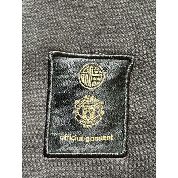 Adidas Manchester United Fleece Jacket Hoodie Men XL Charcoal Gray - Picture 4 of 16